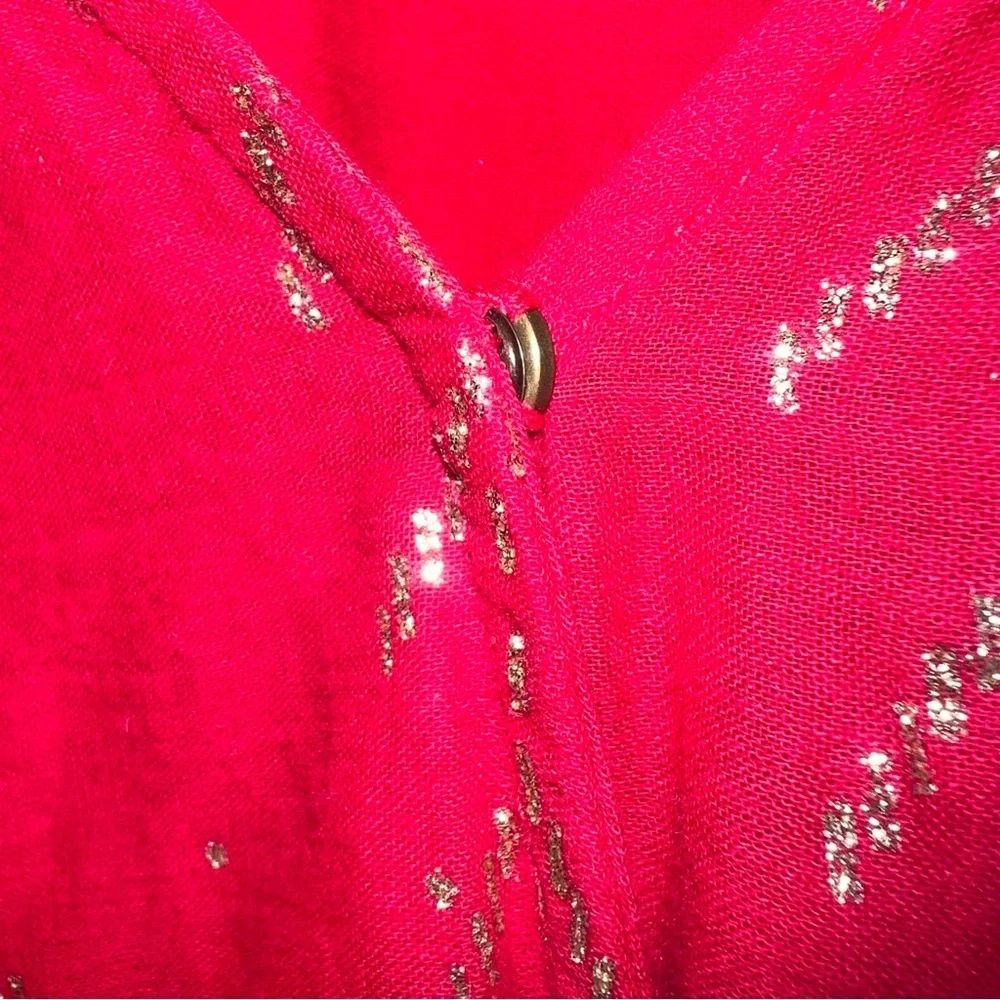 Free People Counting Stars Puff Sleeves Ruffle Hem Boho Peasant Top Size S